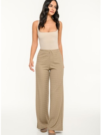 wide leg παντελόνα με λάστιχο (beige)