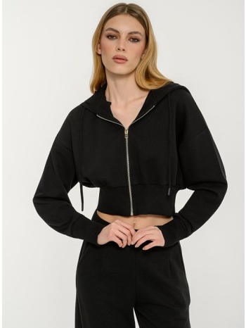 κροπ φούτερ ζακέτα (black)