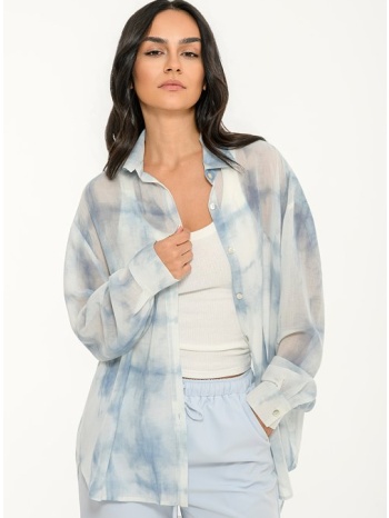 oversized ημιδιάφανο πουκάμισο tie dye (multi)