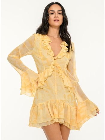 μίνι φλοράλ φόρεμα με βολάν (multi)