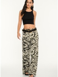 wide leg παντελόνα με zebra print (multi)