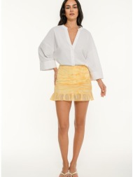 μίνι φλοράλ φούστα με σούρες (multi)