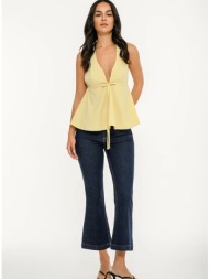 τοπ ποπλίνα με halter δέσιμο (banana)