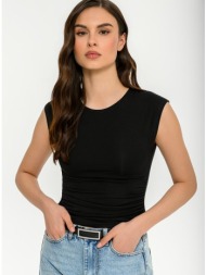 αμάνικο τοπ με σούρες (black)
