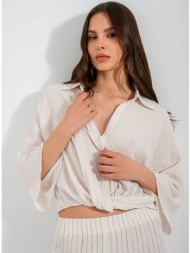 κροπ γκοφρέ πουκάμισο με φαρδιά μανίκια (sugar)