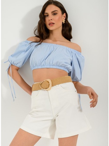 mom fit ντένιμ σορτς (white)