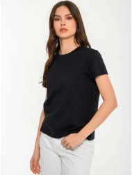 basic t-shirt με στρογγυλή λαιμόκοψη (black)