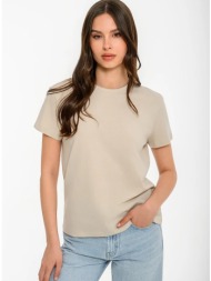 basic t-shirt με στρογγυλή λαιμόκοψη (sand)
