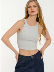 basic αμάνικο ριπ κροπ τοπ (l.graymarl)