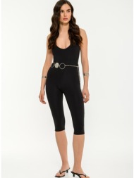 κάπρι ολόσωμη φόρμα με halter λαιμόκοψη (black)