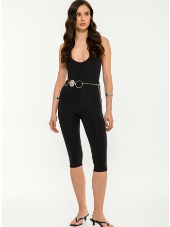 κάπρι ολόσωμη φόρμα με halter λαιμόκοψη (black)