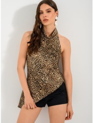 halter λεοπάρ τοπ με ...