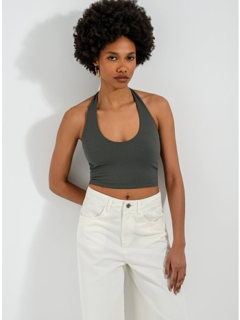 halter κροπ τοπ (khaki)