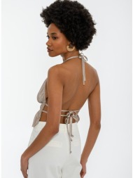 πλισέ halter τοπ (sand)