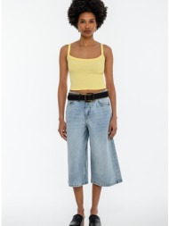 basic αμάνικο ριπ κροπ τοπ (l.yellow)