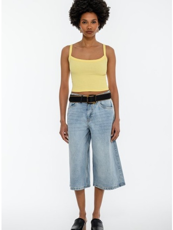 basic αμάνικο ριπ κροπ τοπ (l.yellow)