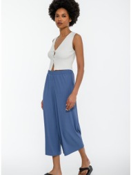 ψηλόμεση ζιπ κιλότ παντελόνα (blue)
