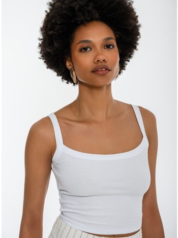 basic αμάνικο ριπ κροπ τοπ (white)