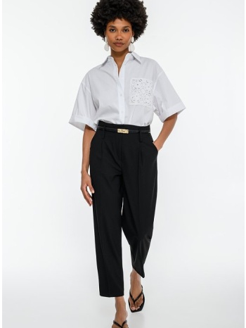 barrel παντελόνι με πιέτες (black)