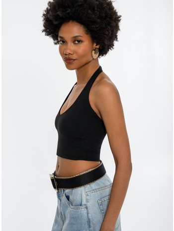 halter κροπ τοπ (black)