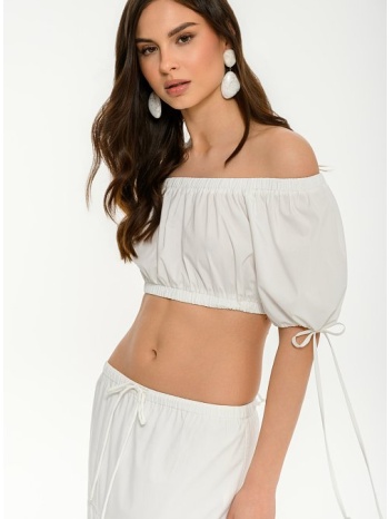 off shoulder κροπ τοπ ποπλίνα (sugar)