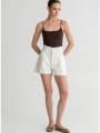 ντένιμ σορτς με κάθετες ραφές (white)
