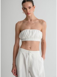 strapless κροπ τοπ με σούρες (sugar)