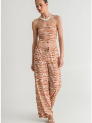 wide leg παντελόνι με zebra print (multi)