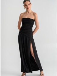 maxi strapless φόρεμα με ...