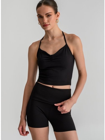 αθλητικό σορτς με γυριστή μέση (black)