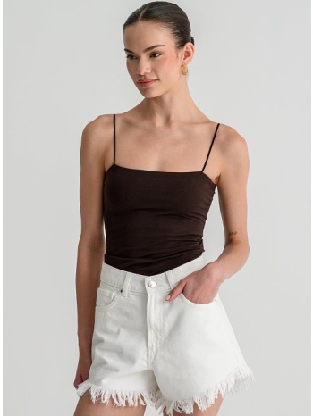 ντένιμ σορτς με ξέφτια (white)