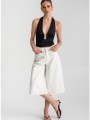 φαρδιά ντένιμ βερμούδα (white)