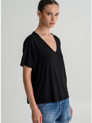 basic μπλούζα με v λαιμόκοψη (black)