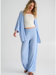 wide leg παντελόνα με ρίγες και λάστιχο (ciel.offwht)