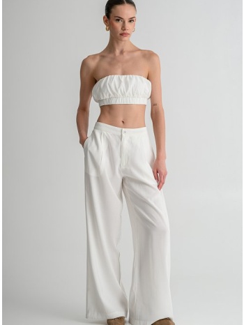 wide leg παντελόνι με πιέτες (sugar)