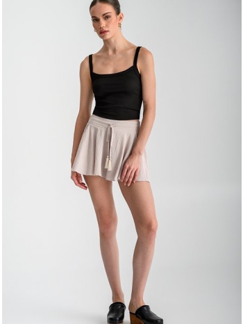 μίνι σορτς με κορδόνι με λεπτομέρεια (l.beige)