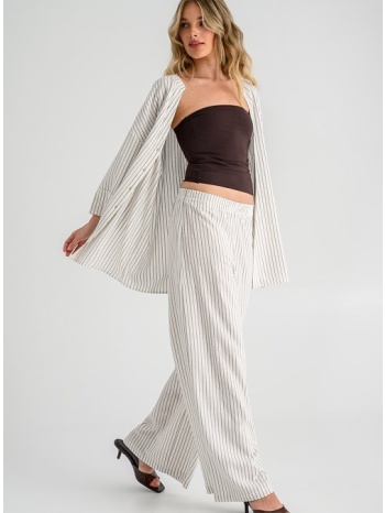 wide leg παντελόνα με ρίγες και λάστιχο (offwht.earth)