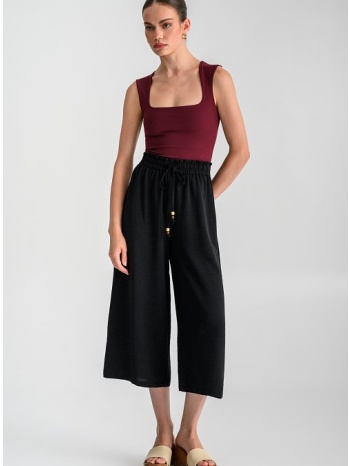 κιλότ παντελόνα με κορδόνι με χάντρες (black)
