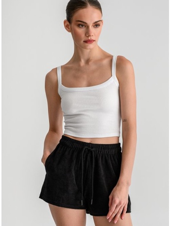 basic πετσετέ φούτερ σορτς με λάστιχο (black) σε προσφορά