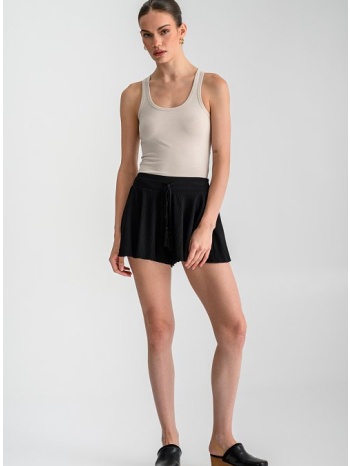 μίνι σορτς με κορδόνι με λεπτομέρεια (black)