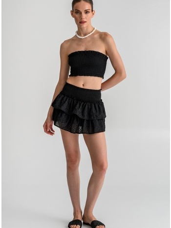broderie παντελονόφουστα με βολάν (black)