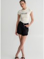 ντένιμ σορτς με ξέφτια (black)