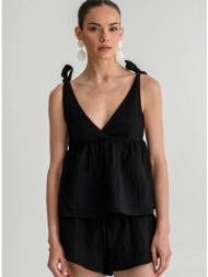 ρουστίκ τοπ με τιράντες με δέσιμο (black)