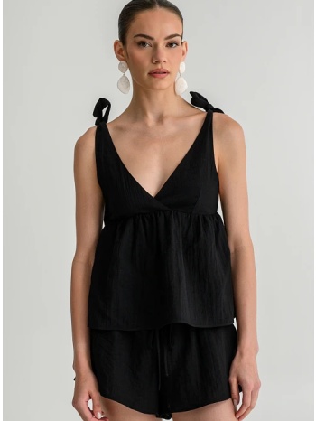 ρουστίκ τοπ με τιράντες με δέσιμο (black)