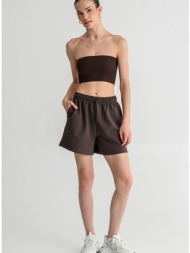 φούτερ σορτς interlock (brown)