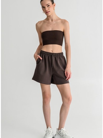 φούτερ σορτς interlock (brown)