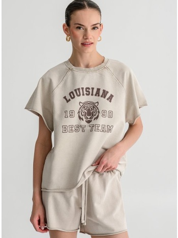 t-shirt με ξεβαμμένη όψη και print (sand) σε προσφορά
