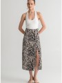 midi φούστα με zebra print και σκίσιμο μπροστά (multi)