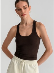 αμάνικο basic τοπ (brown)