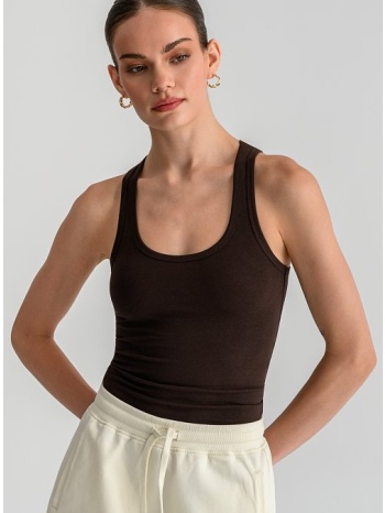 αμάνικο basic τοπ (brown)